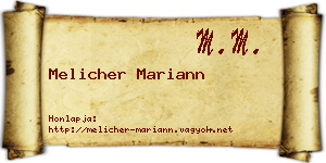 Melicher Mariann névjegykártya