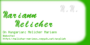 mariann melicher business card